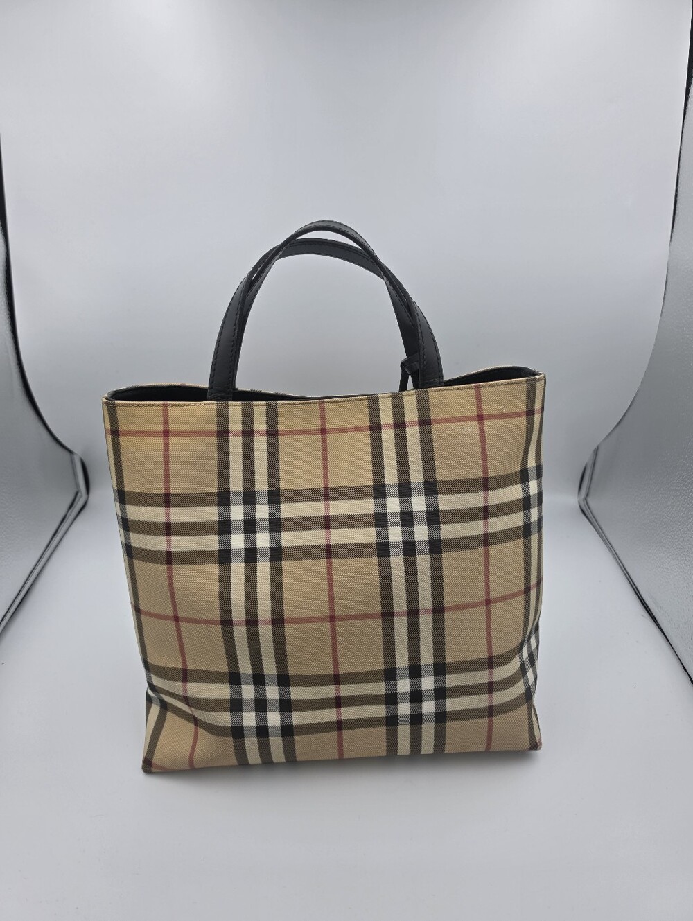 Burberry London House Check Beige & Black W/ PVC Handles / Nylon Tote (EUC)✨️ - Picture 15 of 16